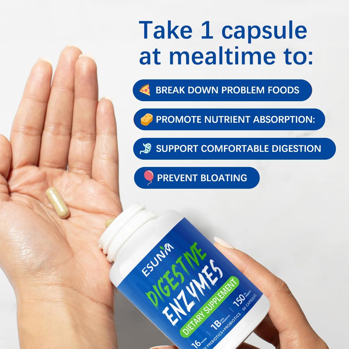 Digestive Enzymes Supplement for Bloating Relief and Digestion - Dietary Supplement for Women and Men, Promotes Flat Tummy - BoostGo Australia
