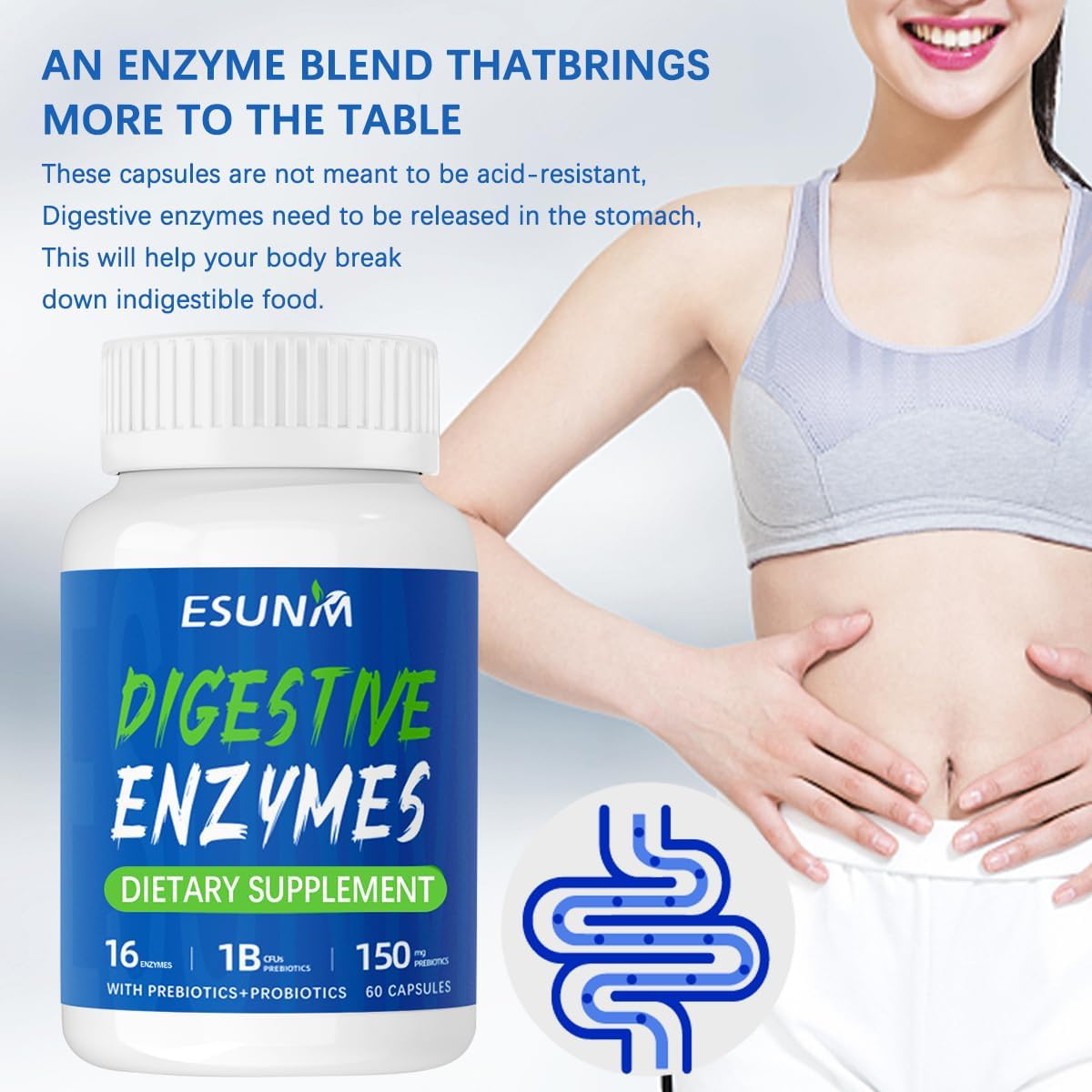 Digestive Enzymes Supplement for Bloating Relief and Digestion - Dietary Supplement for Women and Men, Promotes Flat Tummy - BoostGo Australia