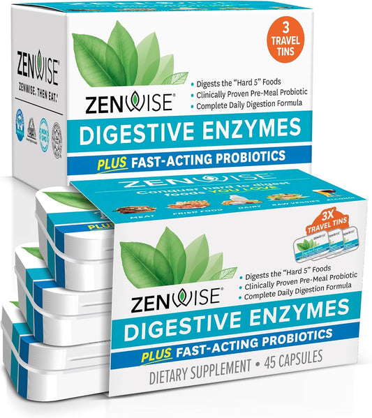 Digestive Enzymes with Bromelain and Probiotics for Gut Health - 90 CT - Supports Digestion and Bloating Relief with Prebiotics - Men and Women Friendly