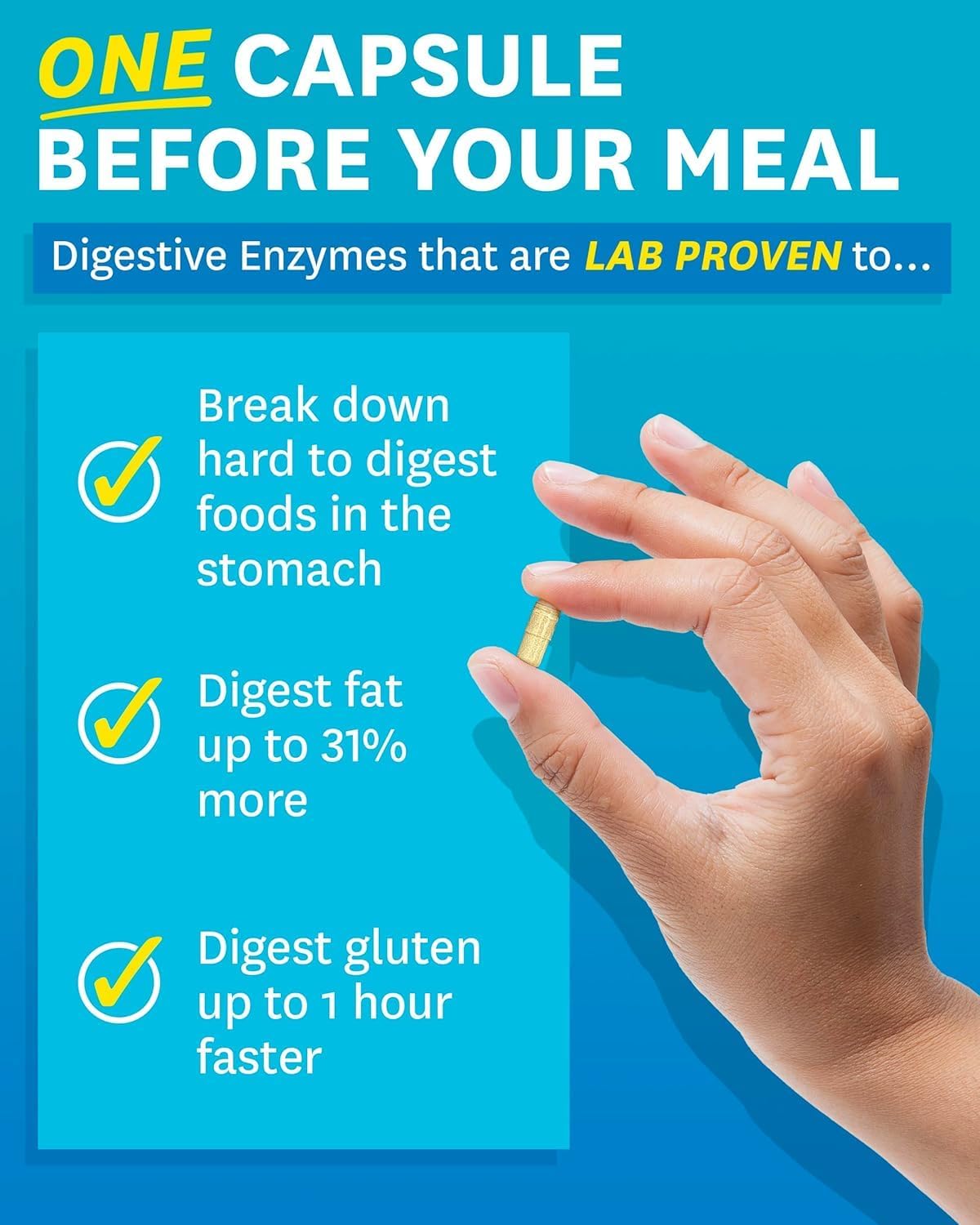 Digestive Enzymes with Bromelain and Probiotics for Gut Health - 90 CT - Supports Digestion and Bloating Relief with Prebiotics - Men and Women Friendly