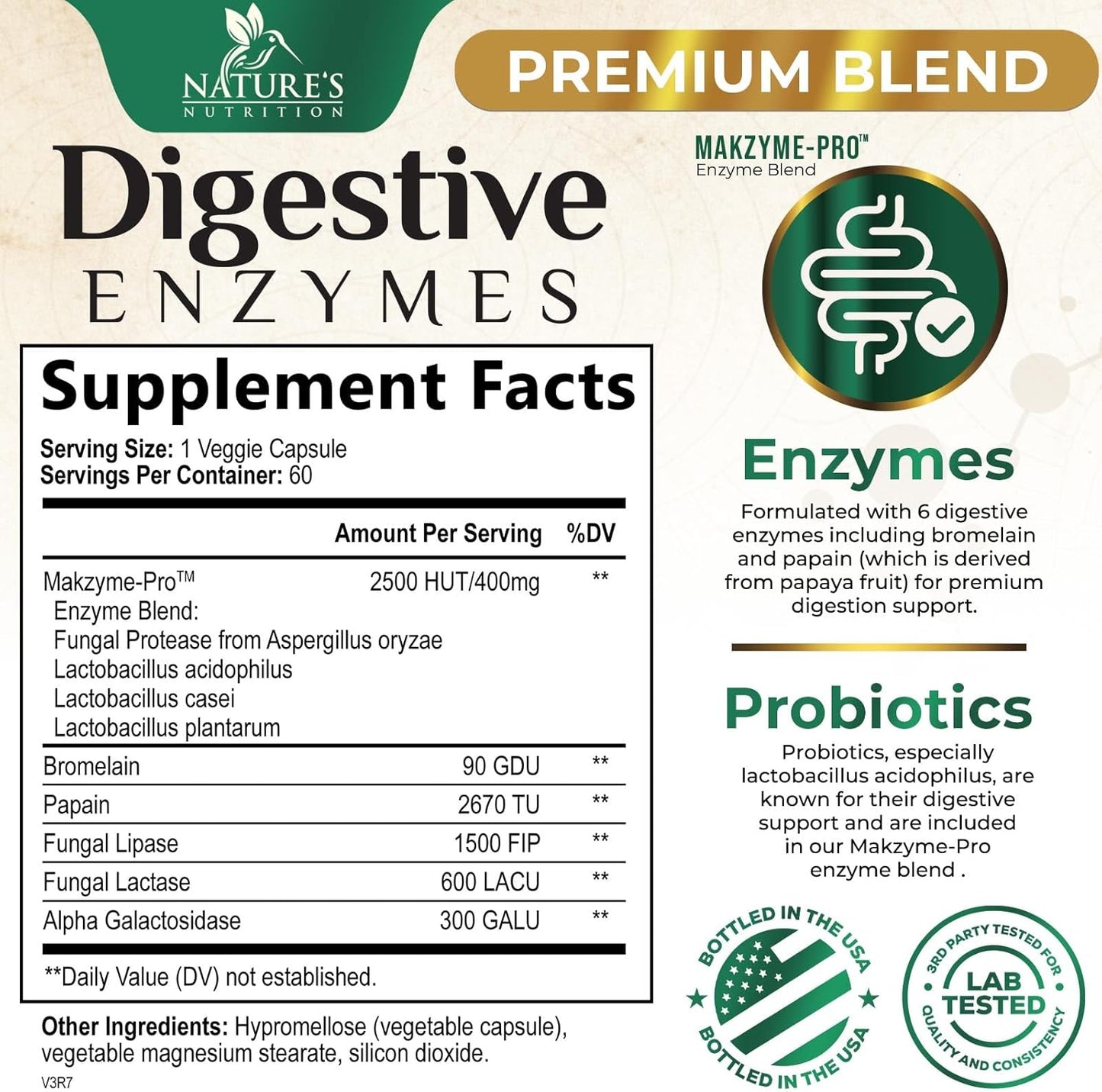 Digestive Enzymes with Probiotics and Prebiotics for Gut Health - Daily Probiotic Multi Enzymes for Women and Men - 60 Capsules