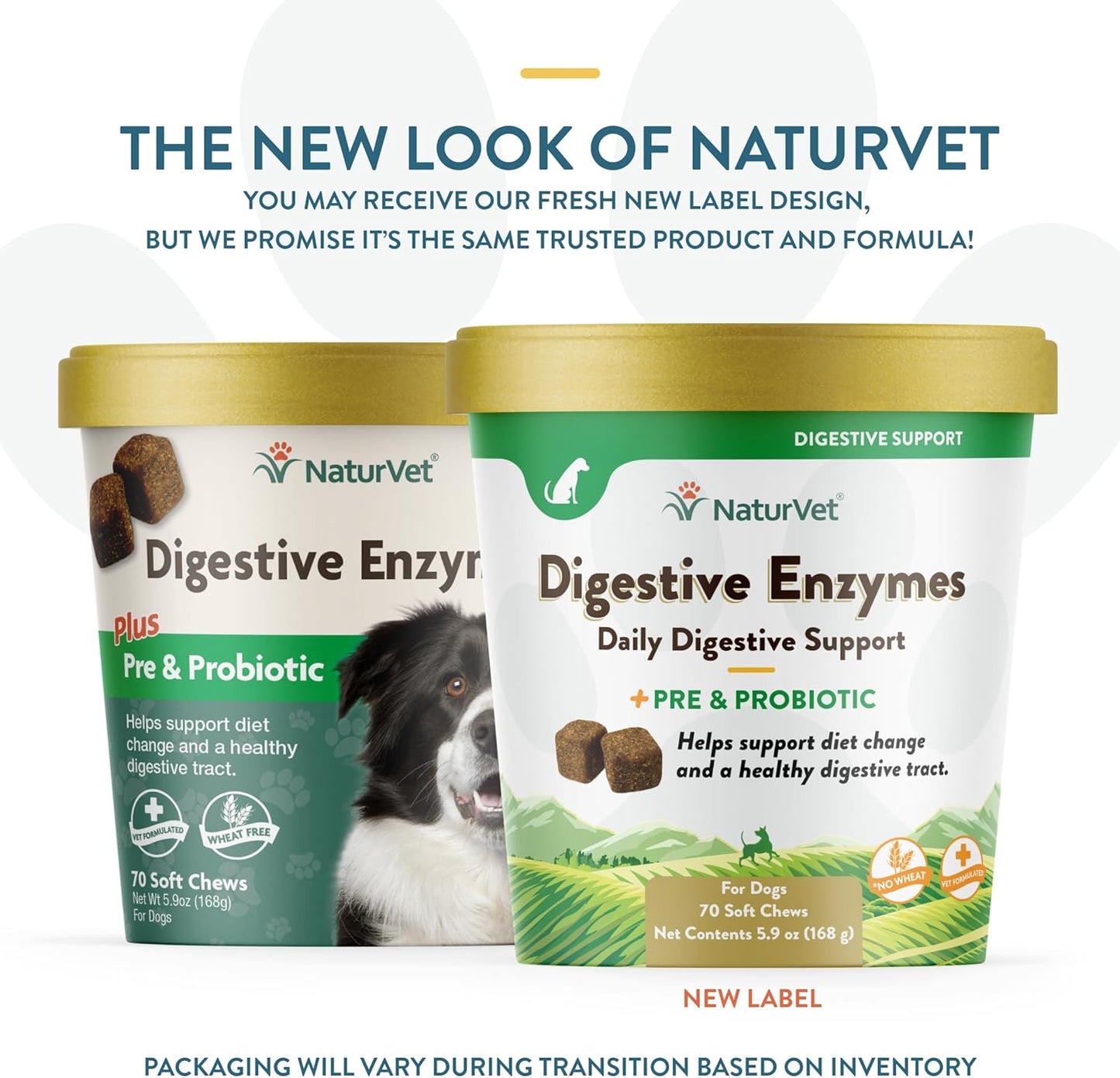 Digestive Enzymes with Probiotics and Prebiotics for Dogs and Cats - Supports Healthy Digestion and Diet Transition - 70 Soft Chews