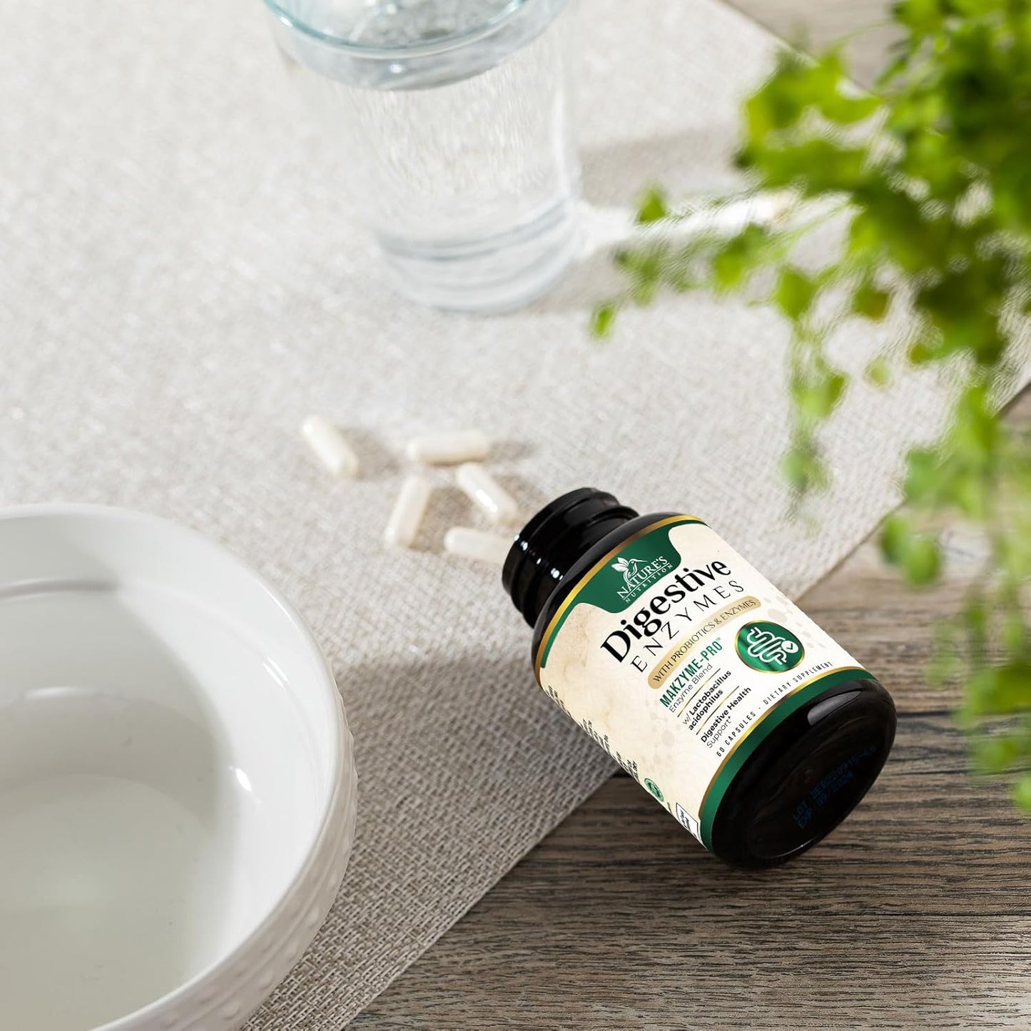 Digestive Enzymes with Probiotics and Prebiotics for Gut Health - Daily Probiotic Multi Enzymes for Women and Men - 60 Capsules