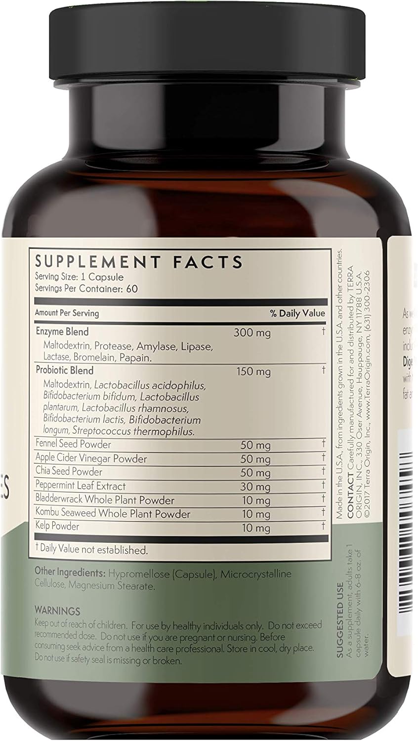 Digestive Enzymes with Probiotics for Healthy Digestion - 60 Servings, Gluten-Free, Made in USA