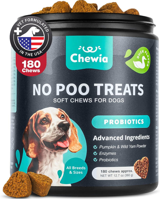 Digestive Health Chews for Dogs - No Poo & Stool Eating Deterrent - Probiotics for Dogs - Immune Health Treats for Dogs