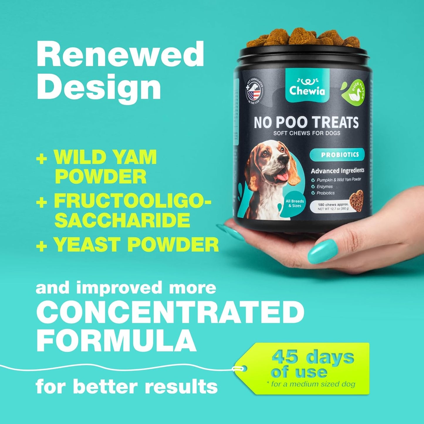 Digestive Health Chews for Dogs - No Poo & Stool Eating Deterrent - Probiotics for Dogs - Immune Health Treats for Dogs