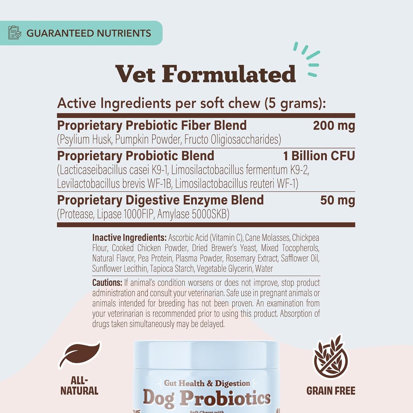 Digestive Health Chews for Dogs with Probiotics, Prebiotics, and Enzymes (45 Count) - Supports Digestion, Gas, and Immune System - Natural Dog Company