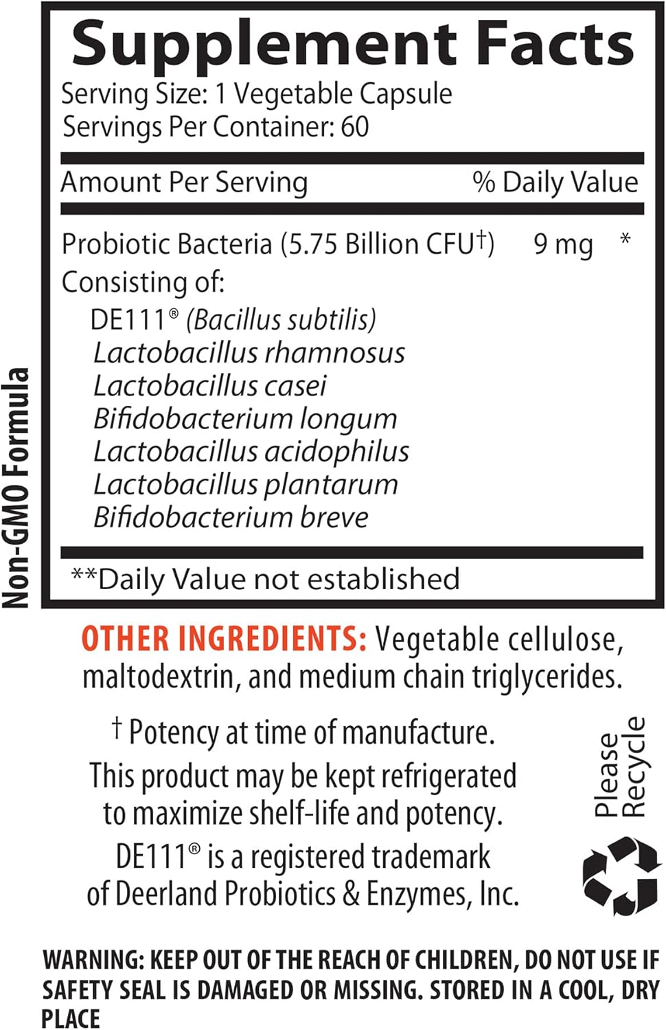 Digestive Health Probiotic Supplement with Bacillus, Bifidobacterium Lactis, and Multi Enzyme Formula - 120 Capsules