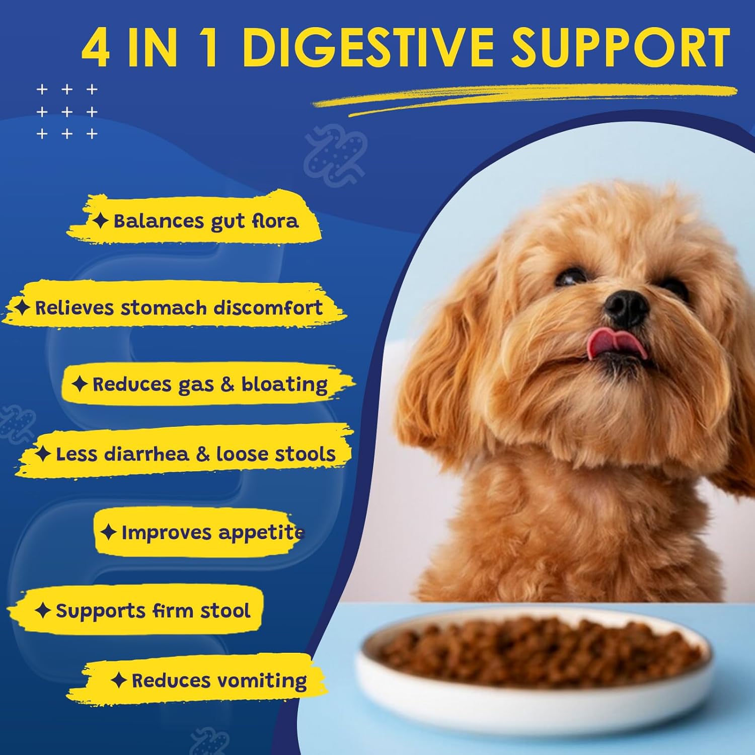 Digestive Health Probiotics for Dogs with Prebiotics, Enzymes, Fiber, Omega-3, and Vitamins - 120 Bites to Support Immunity and Skin Health