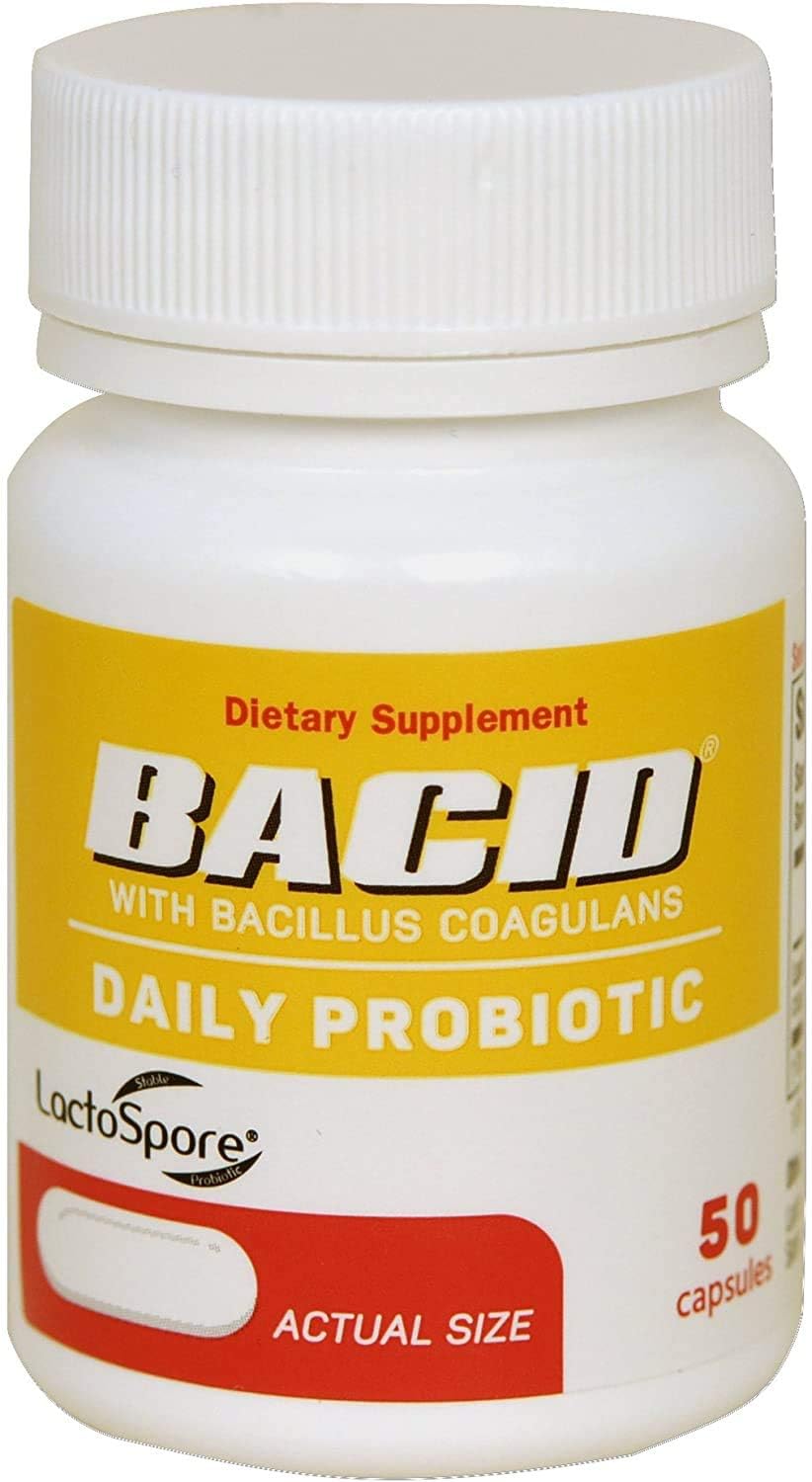Digestive Health Supplement: BACID Daily Probiotic with Bacillus Coagulans - 50 Capsules