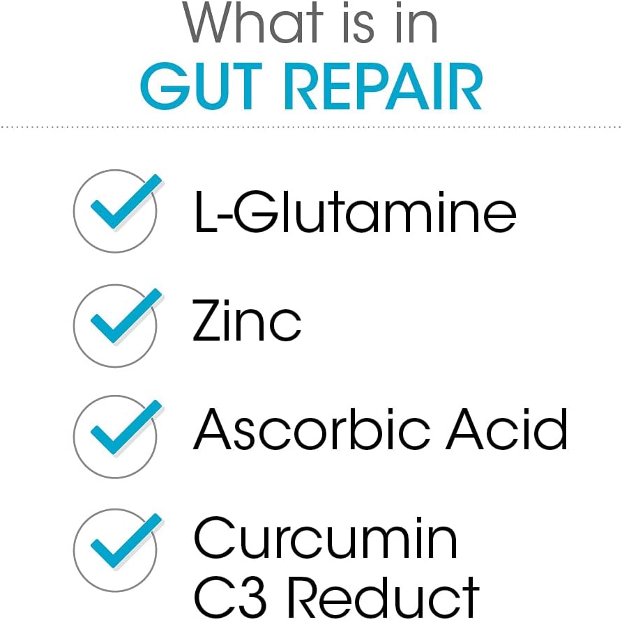 Digestive Health Supplement Powder with L-Glutamine, Curcumin, Zinc & Ascorbic Acid - Silver Fern Gut Repair