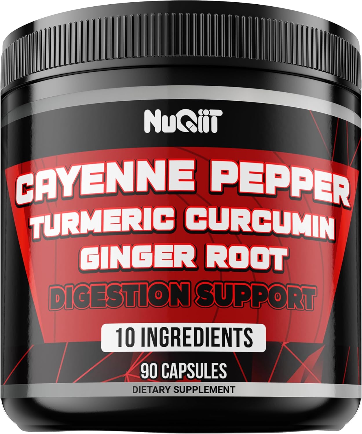 Digestive Health Supplement with Cayenne Pepper Extract 10:1, Turmeric, Ginger, Citrus Bergamot - 90 Capsules for Immune, Heart, and Joint Health