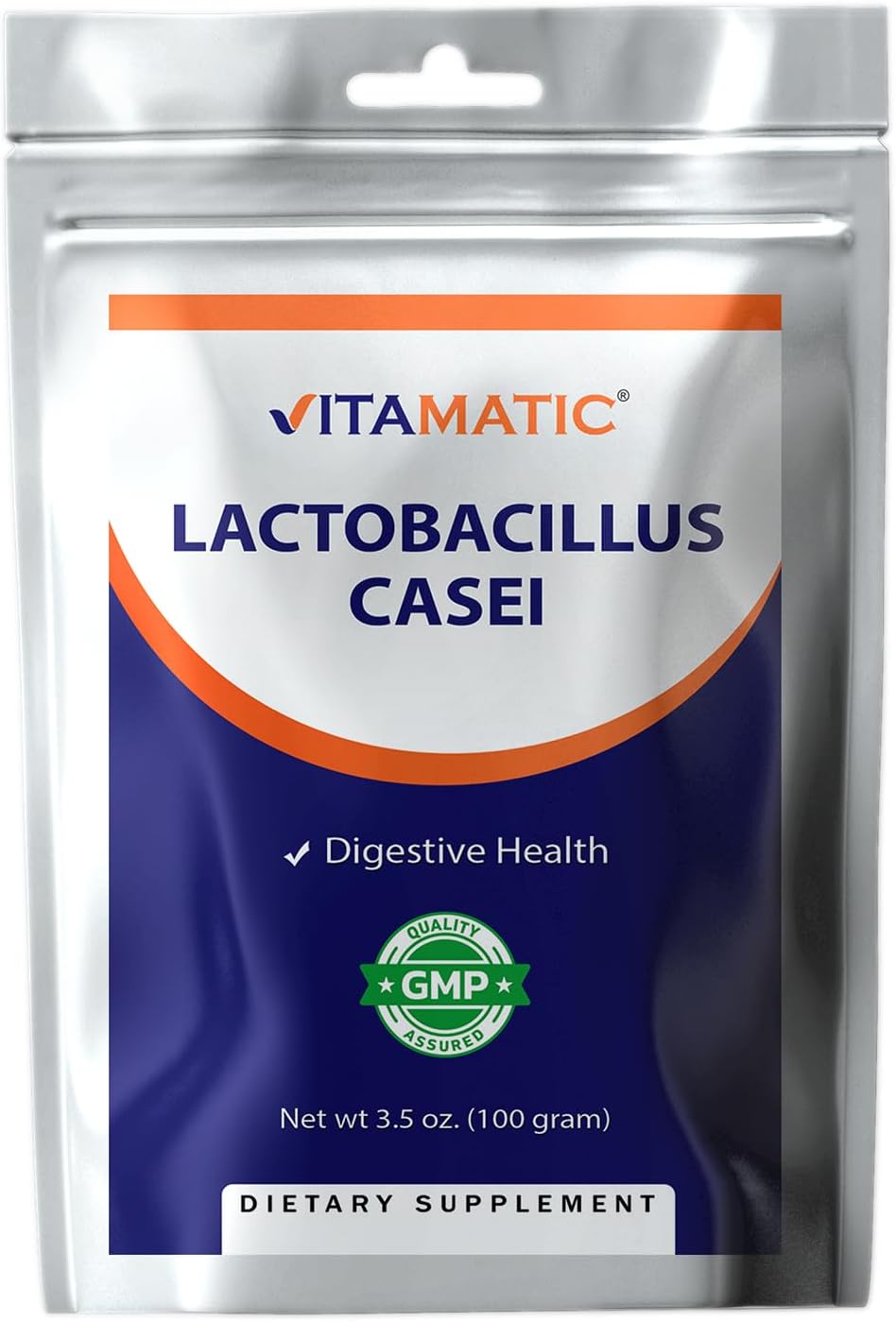 Digestive Health Support with Vitamatic Lactobacillus Casei Probiotic Powder - 100 Servings - 100g (3.5 oz)