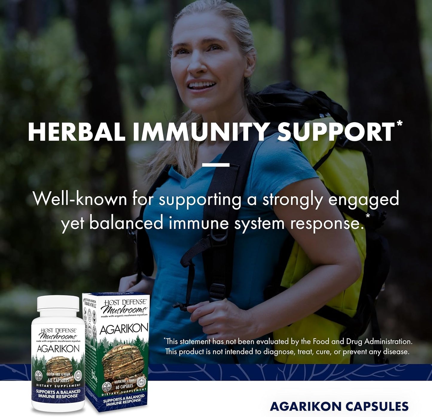 Digestive & Immune Health Support Bundle: Turkey Tail & Agarikon Capsules - 120 Count & 60 Count - Promotes Immune Functions & Cell Strength*
