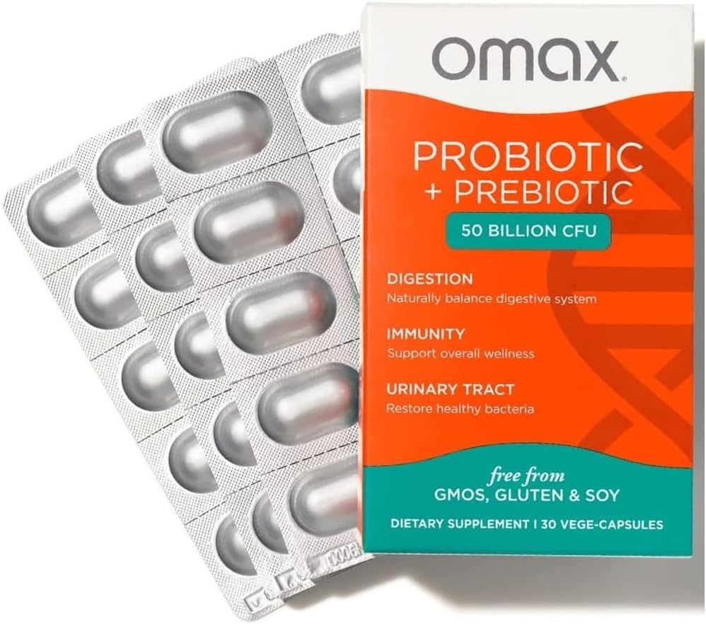 Digestive & Joint Relief Bundle with Prebiotic Probiotic & Turmeric Curcumin Softgels by Omax3 - Improve Gut Health & Reduce Inflammation