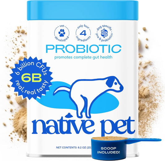 Digestive Powder for Dogs with Prebiotics and Probiotics - 60 Scoops, 8.2 oz - Vet-Formulated Pet Care Supplement with Bone Broth - 232g 6 Billion CFU - Dog Supplies