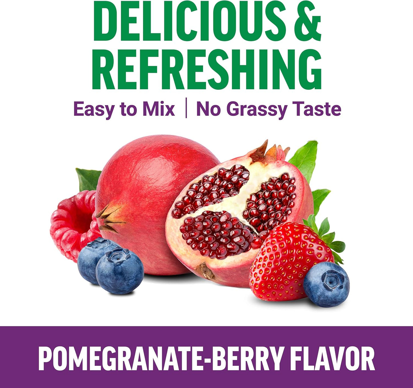 Digestive Support Superfoods Powder with Probiotics & Prebiotics, Enzymes, Adaptogens - Pomegranate Berry, 60 Servings
