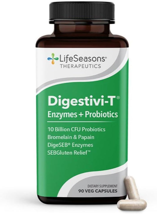 Digestivi-T: Enzyme & Probiotic Supplement for Gut Health - Supports Immune Function, Relieves Bloating - 90 Capsules