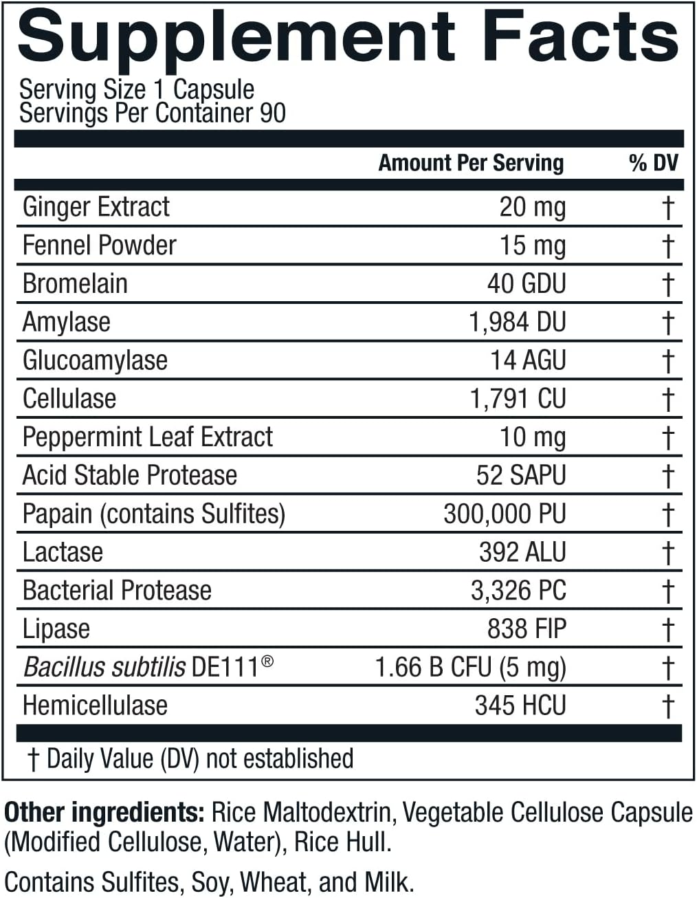 DigestWell Immediate Support - Fast-Acting Digestive Relief with Enzymes, Probiotics & Herbs - Reduces Gas & Bloating - 90 Capsules