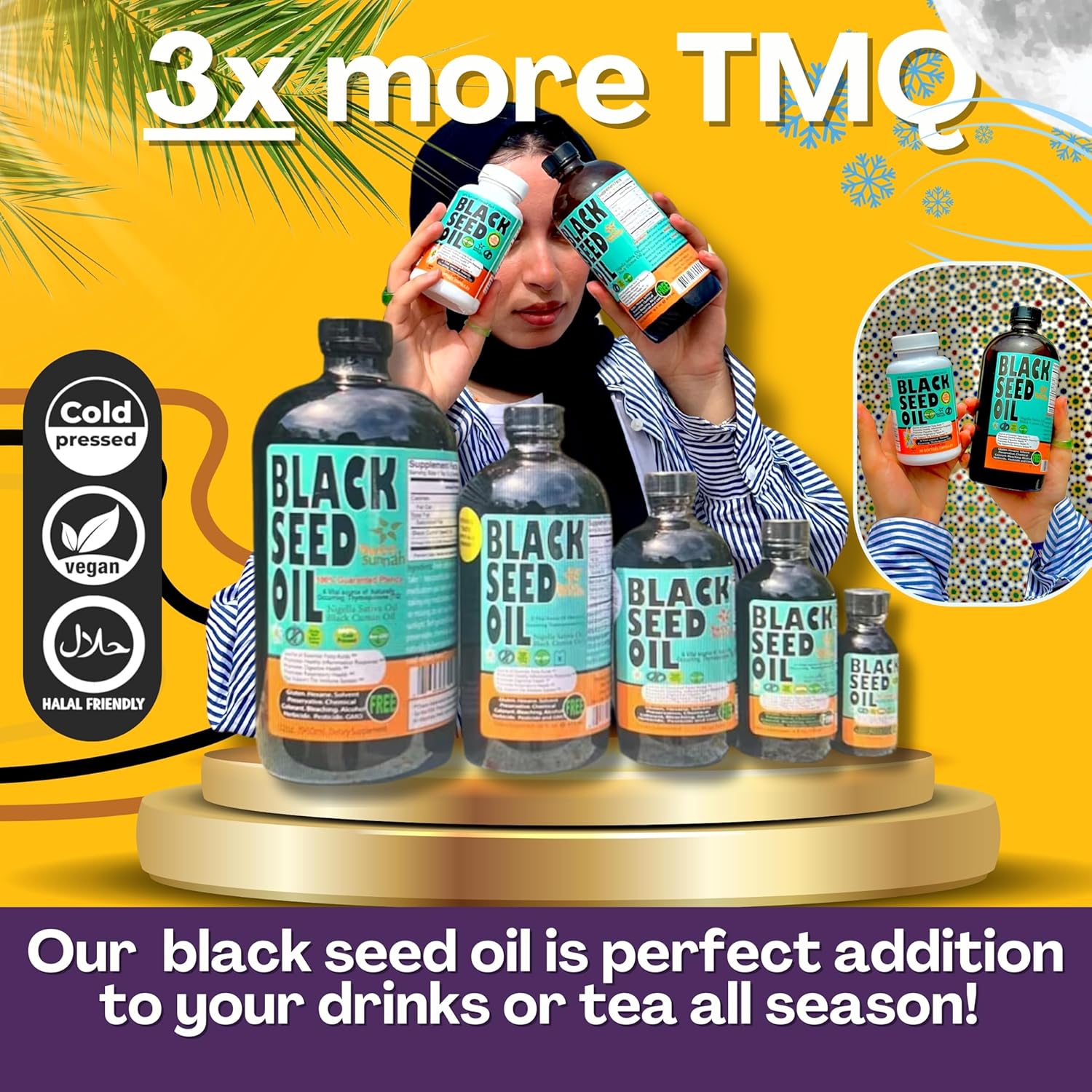 Discover the Power of Sweet Sunnah Black Seed Oil - 8 Oz Cold-Pressed Turkish Black Cumin Oil with High Thymoquinone - Natural Support for Immune, Digestive & Respiratory Health - Super Food Supplement