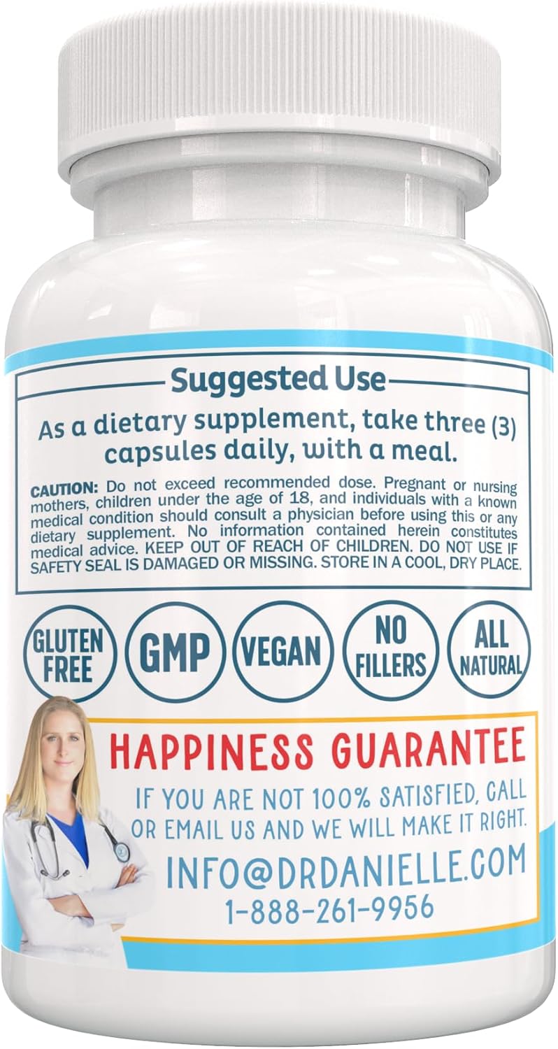 Doctor Danielle Organic Ashwagandha Supplement - 5 in 1 Stress Relief & Mood Support - 120 Vegan Capsules