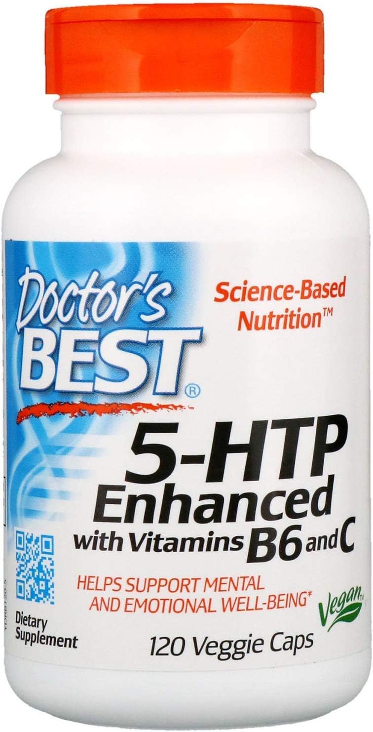 Doctor's Best 5HTP Supplement with Vitamin B6 and C for Enhanced Mood Support - 235 Capsules