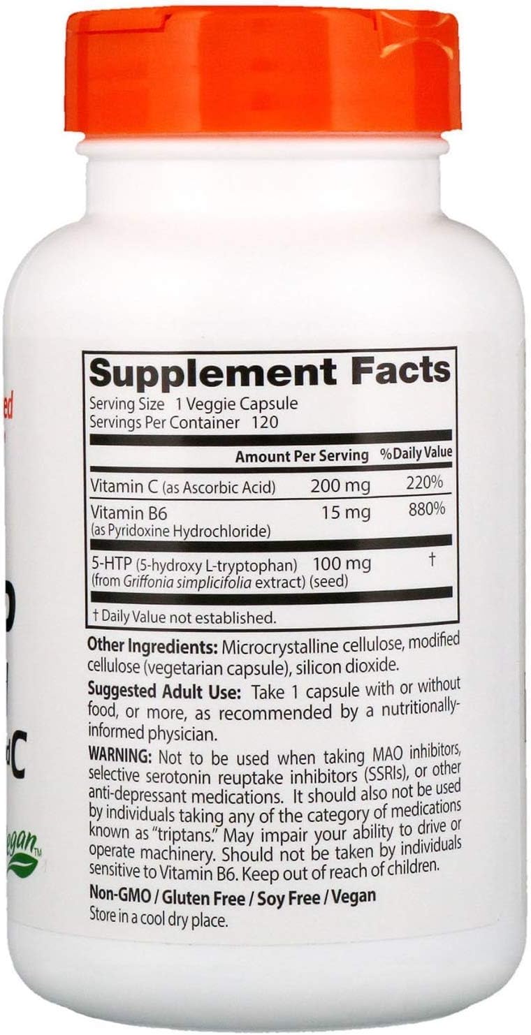 Doctor's Best 5HTP Supplement with Vitamin B6 and C for Enhanced Mood Support - 235 Capsules