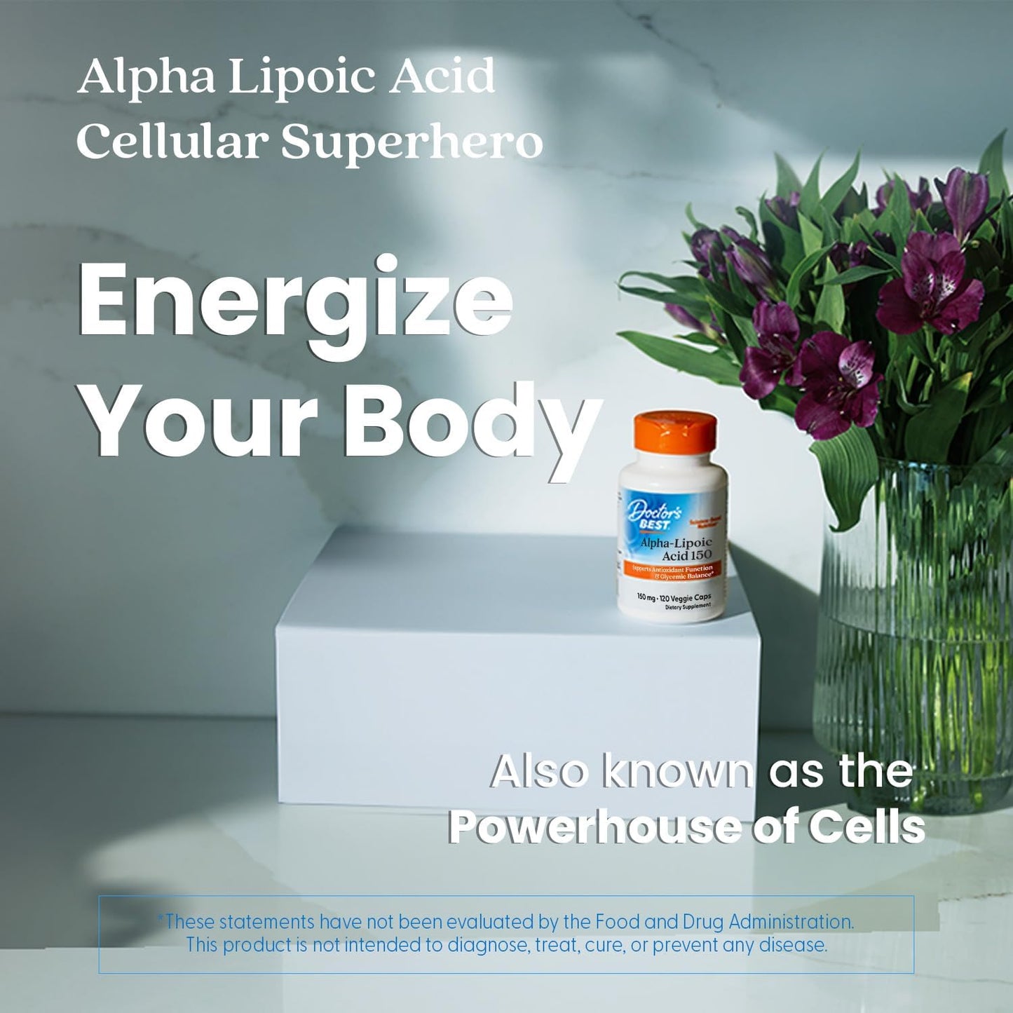 Doctor's Best Alpha-Lipoic Acid 150mg Capsules - Supports Glucose Metabolism and Antioxidant Regeneration - Non-GMO, Gluten-Free, Vegan, Soy-Free - 120 Count