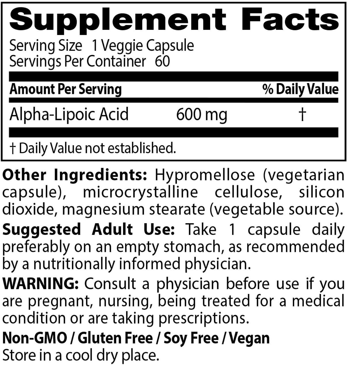 Doctor's Best Alpha Lipoic Acid Supplement, 60 Capsules - Antioxidant Support Formula