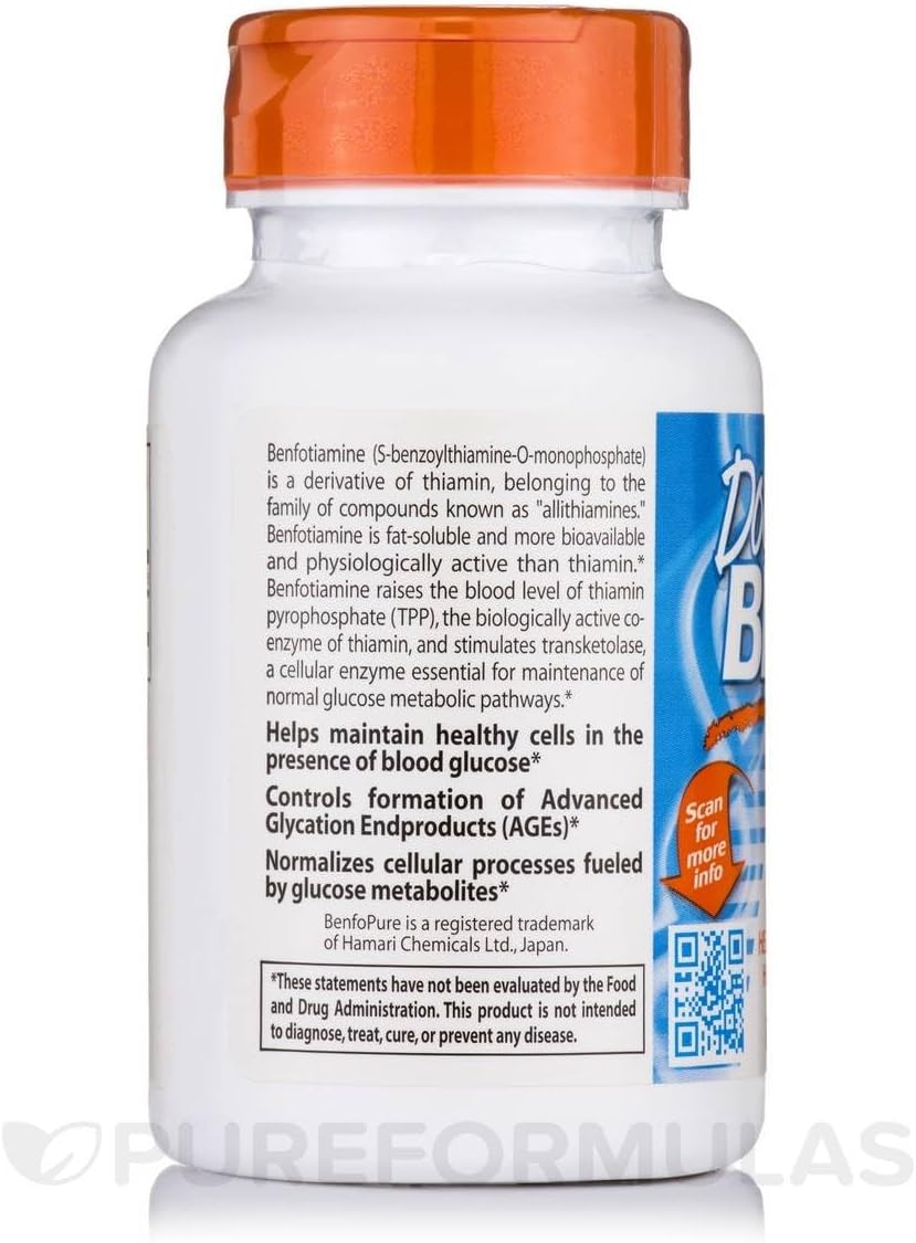 Doctor's Best Benfotiamine Supplement - 150 mg, 120 Vegetarian Capsules