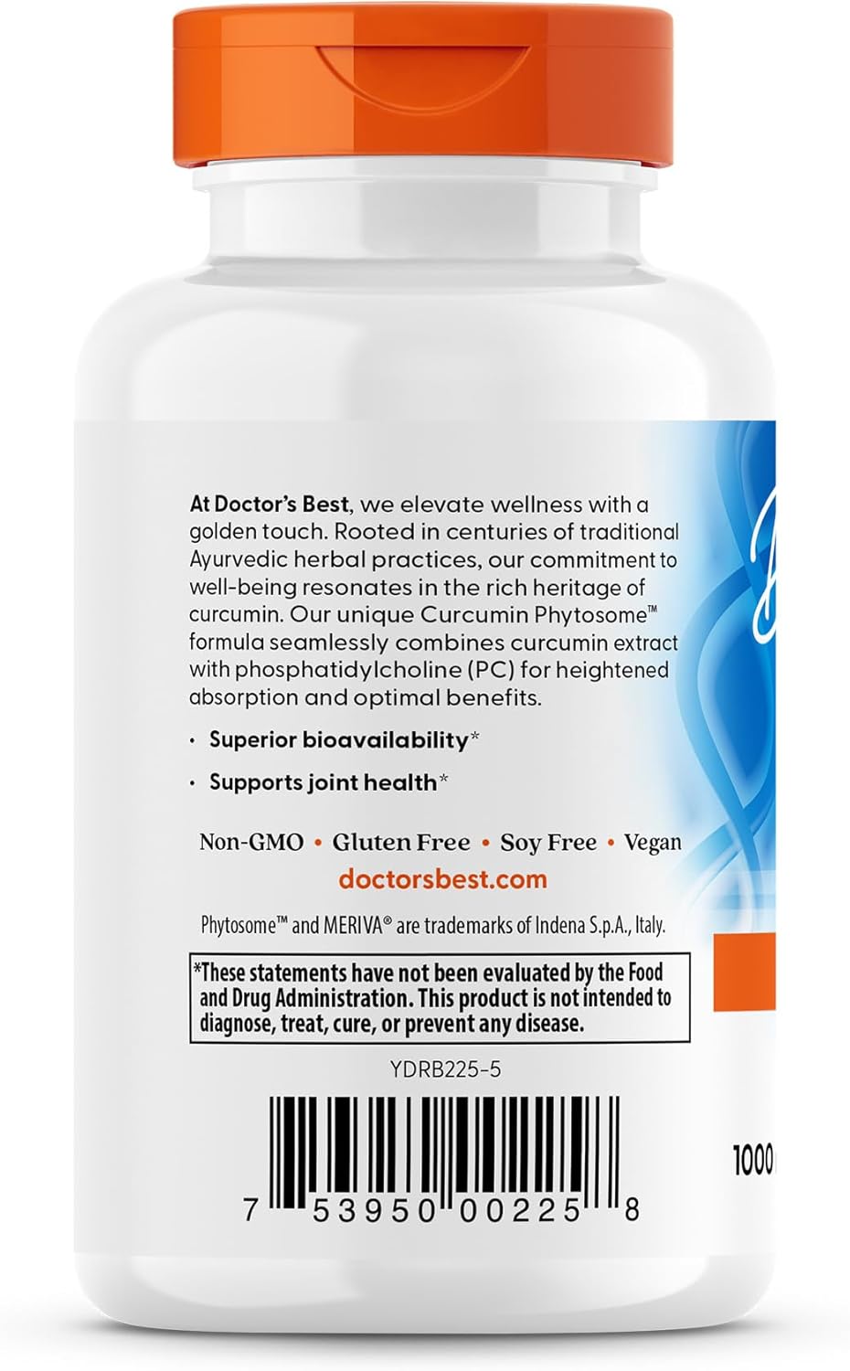 Doctor's Best Curcumin Phytosome Capsules - Bioavailable, Non-GMO, Gluten-Free, Soy-Free, Vegan - 60 Count