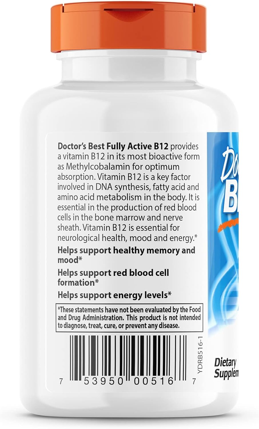 Doctor's Best Fully Active B12 for Energy, Memory, and Mood Support - Non-GMO, Gluten Free, Soy Free, Vegan - 180 Veggie Capsules - BoostGo Australia