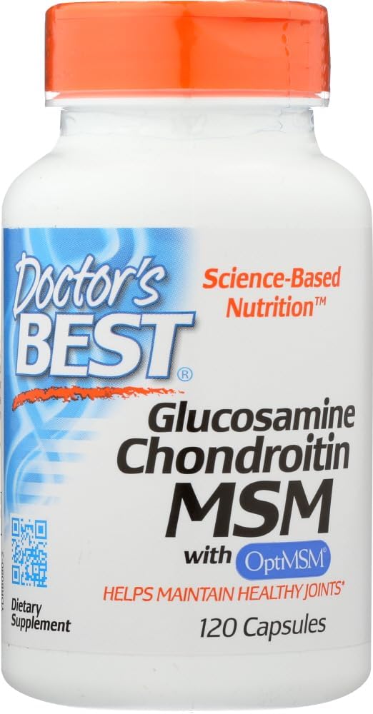 Doctor's BEST Glucosamine Chondroitin MSM Supplement 120 Capsules for Joint Health
