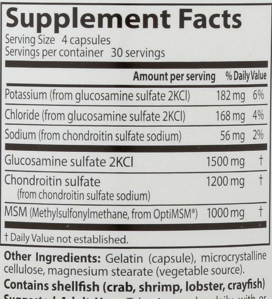 Doctor's BEST Glucosamine Chondroitin MSM Supplement 120 Capsules for Joint Health
