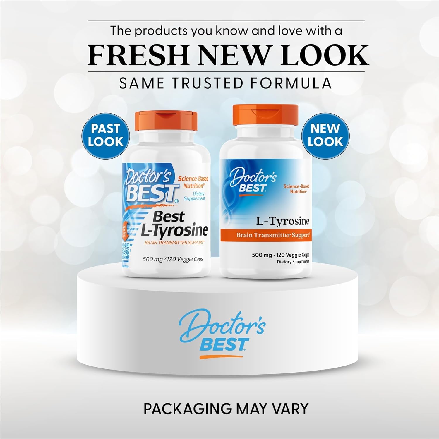 Doctor's BEST L-Tyrosine 500mg Capsules for Brain Transmitter Support - Non-GMO & Gluten Free - 120 Count - BoostGo Australia