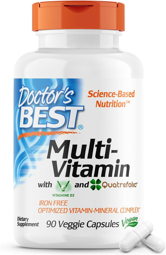 Doctors Best Multi-Vitamin Mineral Complex - Comprehensive Health Support, Non-GMO, Gluten Free, Vegan (90 Veggie Capsules) - BoostGo Australia