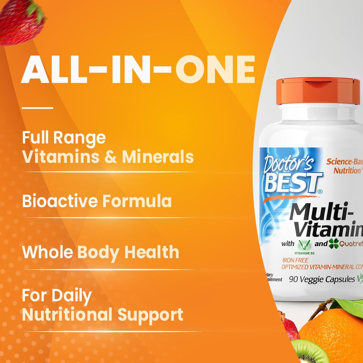 Doctors Best Multi-Vitamin Mineral Complex - Comprehensive Health Support, Non-GMO, Gluten Free, Vegan (90 Veggie Capsules) - BoostGo Australia