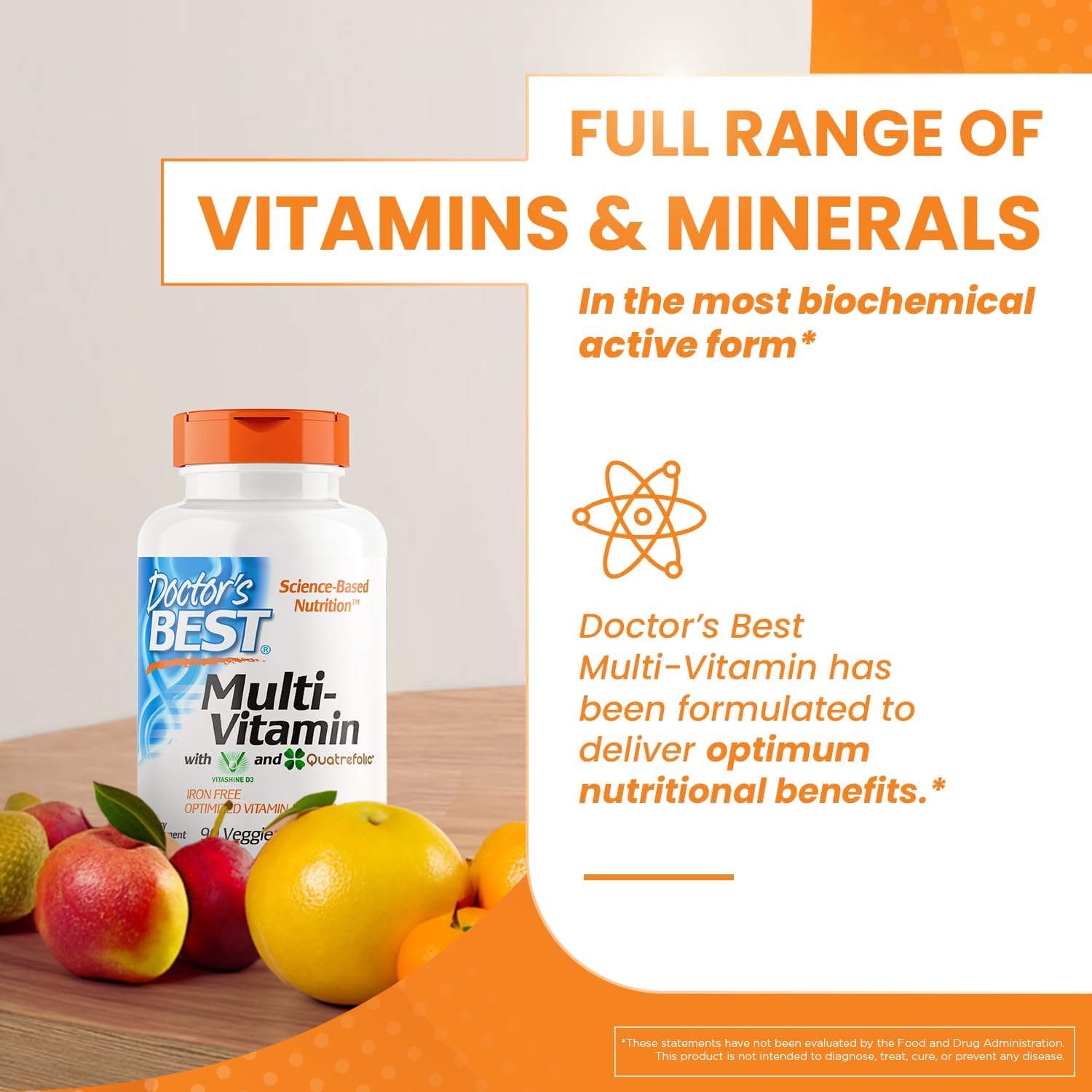 Doctors Best Multi-Vitamin Mineral Complex - Comprehensive Health Support, Non-GMO, Gluten Free, Vegan (90 Veggie Capsules) - BoostGo Australia