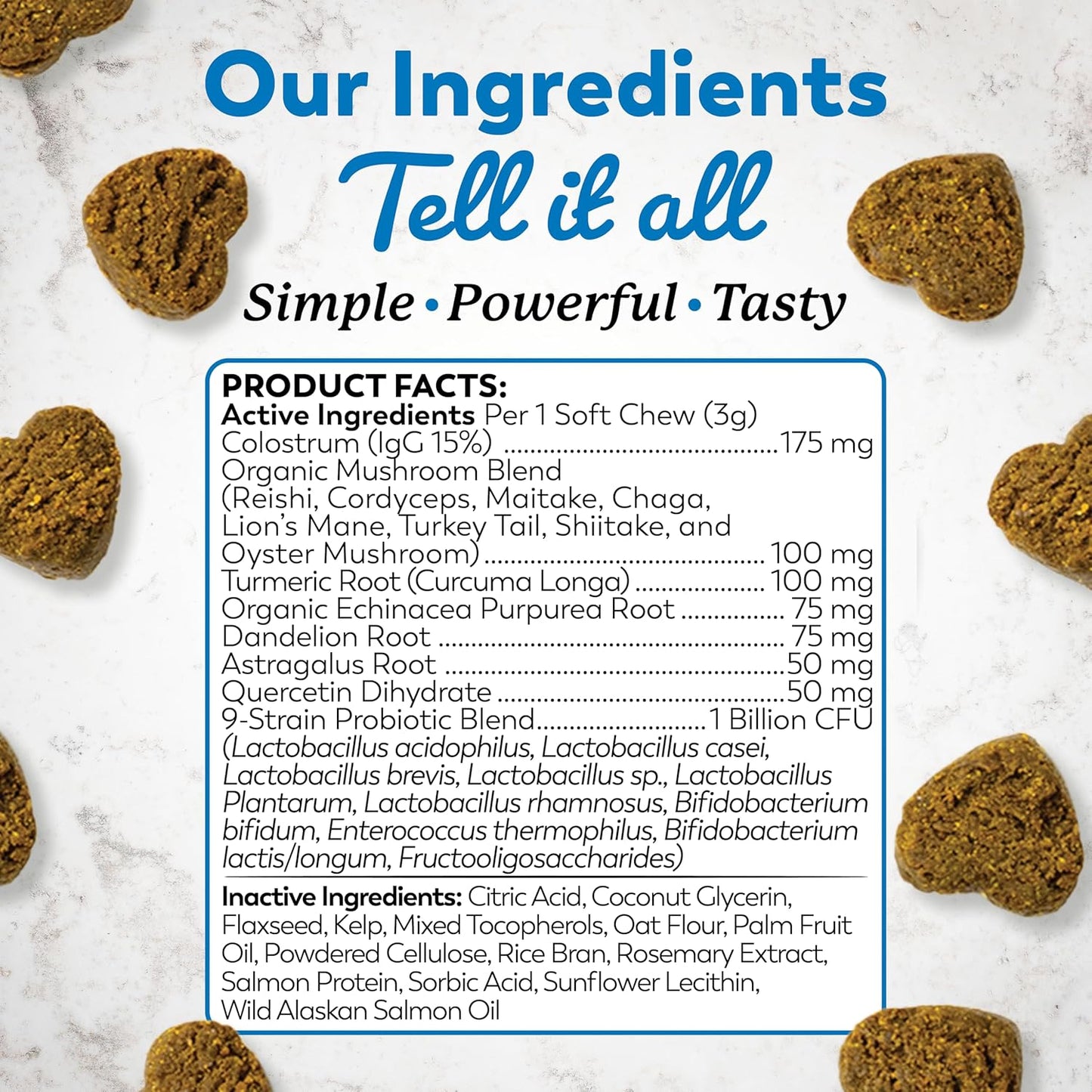 Dog Allergy & Anti-Itch Relief Soft Chew Supplement Bites with Functional Mushrooms & Probiotics