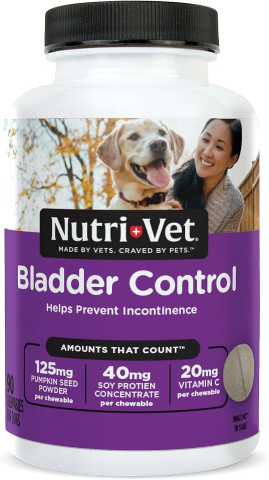 Dog Bladder Control Supplement | Reduce Urinary Incontinence in Dogs | 90 Chewable Tablets by Nutri-Vet