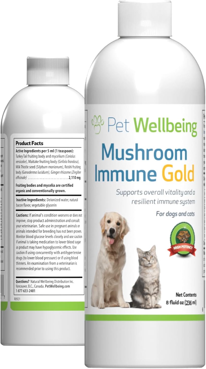 Dog Immune System Support Kit with Mushrooms - Vet-Formulated Antioxidant Protection with Turkey Tail, Reishi, Maitake, Astragalus