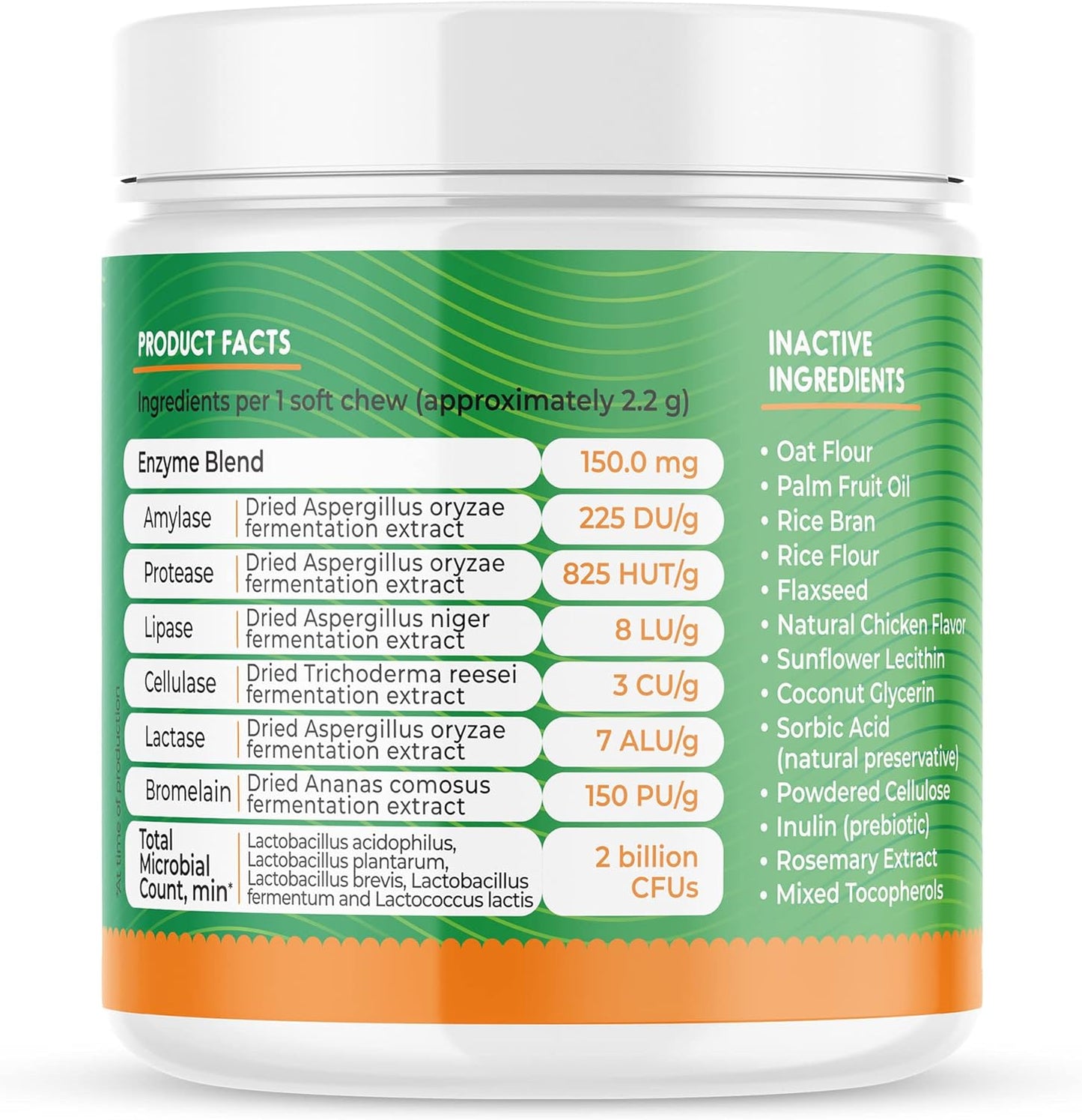 Dog Probiotic Digestive Enzymes Soft Chews - Gut Health, Diarrhea & Allergy Support - Pet Immune System Boost - 120 Chicken Flavored Chewables