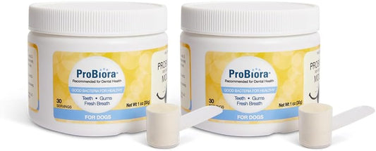 Dog Probiotic Supplement for Oral Care | Pet Probiotics to Freshen Breath | Dental Health Nutritional Supplement for Dogs | 60 Servings (2 Jars)
