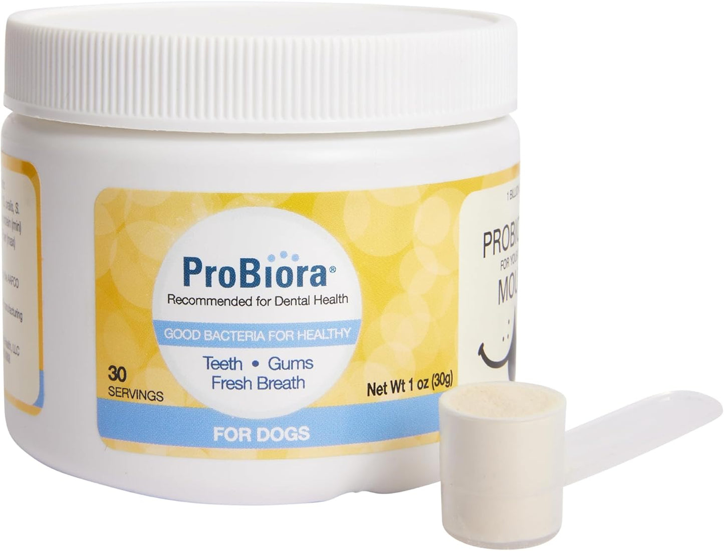 Dog Probiotic Supplement for Oral Care | Pet Probiotics to Freshen Breath | Dental Health Nutritional Supplement for Dogs | 60 Servings (2 Jars)
