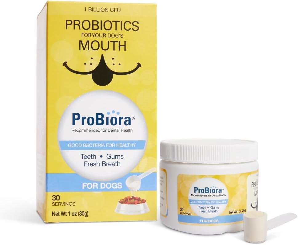 Dog Probiotic Supplement for Oral Care | Pet Probiotics to Freshen Breath | Dental Health Nutritional Supplement for Dogs | 60 Servings (2 Jars)