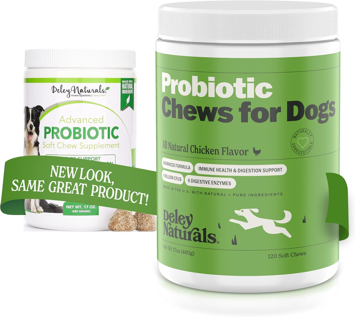 Dog Probiotics and Fish Oil Bundle - 120 Chews Probiotics + 32 oz Fish Oil - Omega 3-6-9, GMO Free, Made in USA