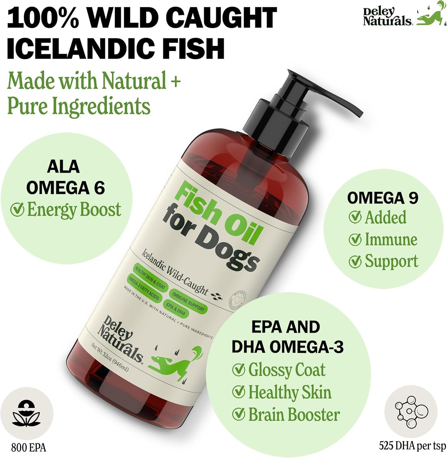 Dog Probiotics and Fish Oil Bundle - 120 Chews Probiotics + 32 oz Fish Oil - Omega 3-6-9, GMO Free, Made in USA