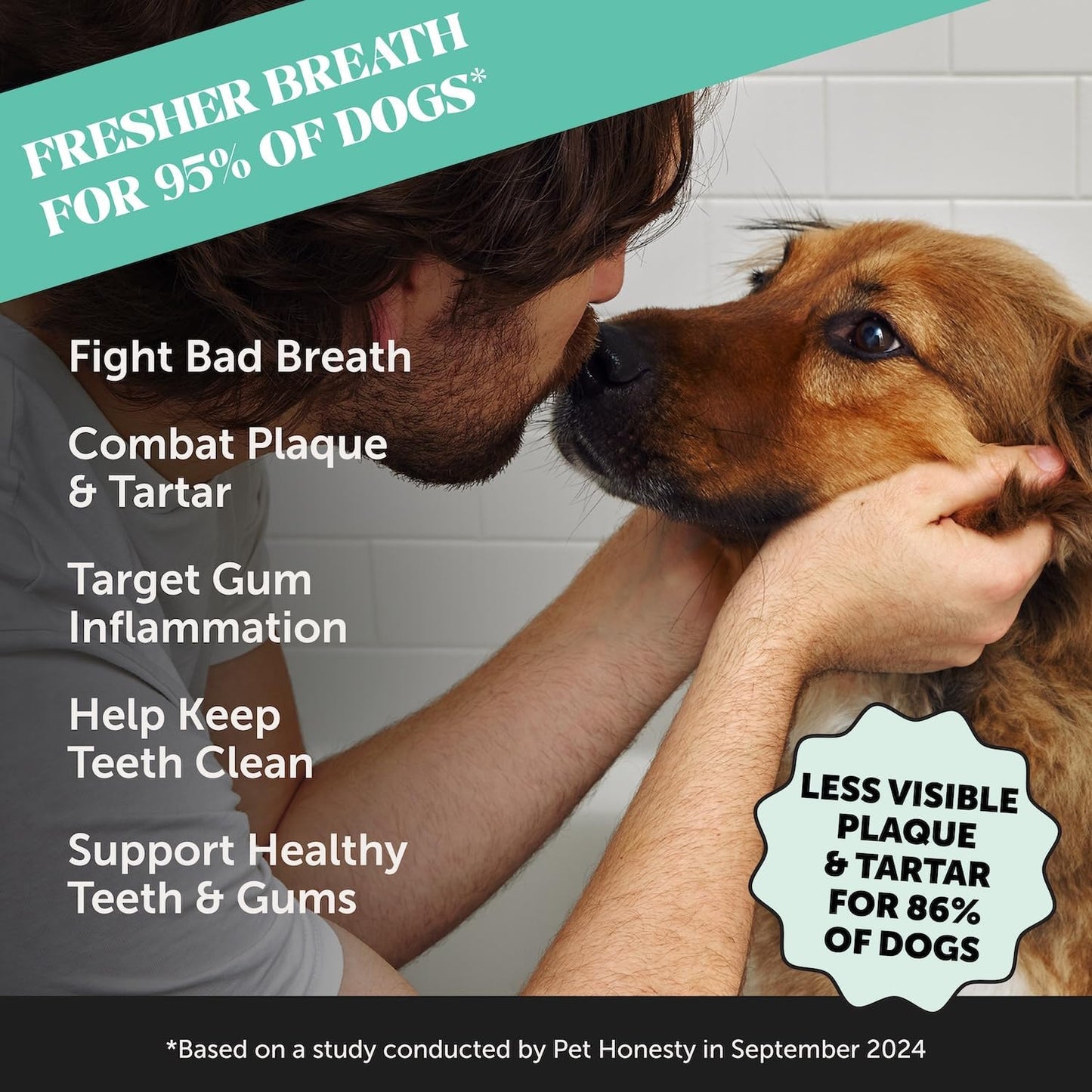 Dog Probiotics with Dental Powder for Plaque Removal & Gut Health - Supports Diarrhea, Bowel Health, and Itch Relief