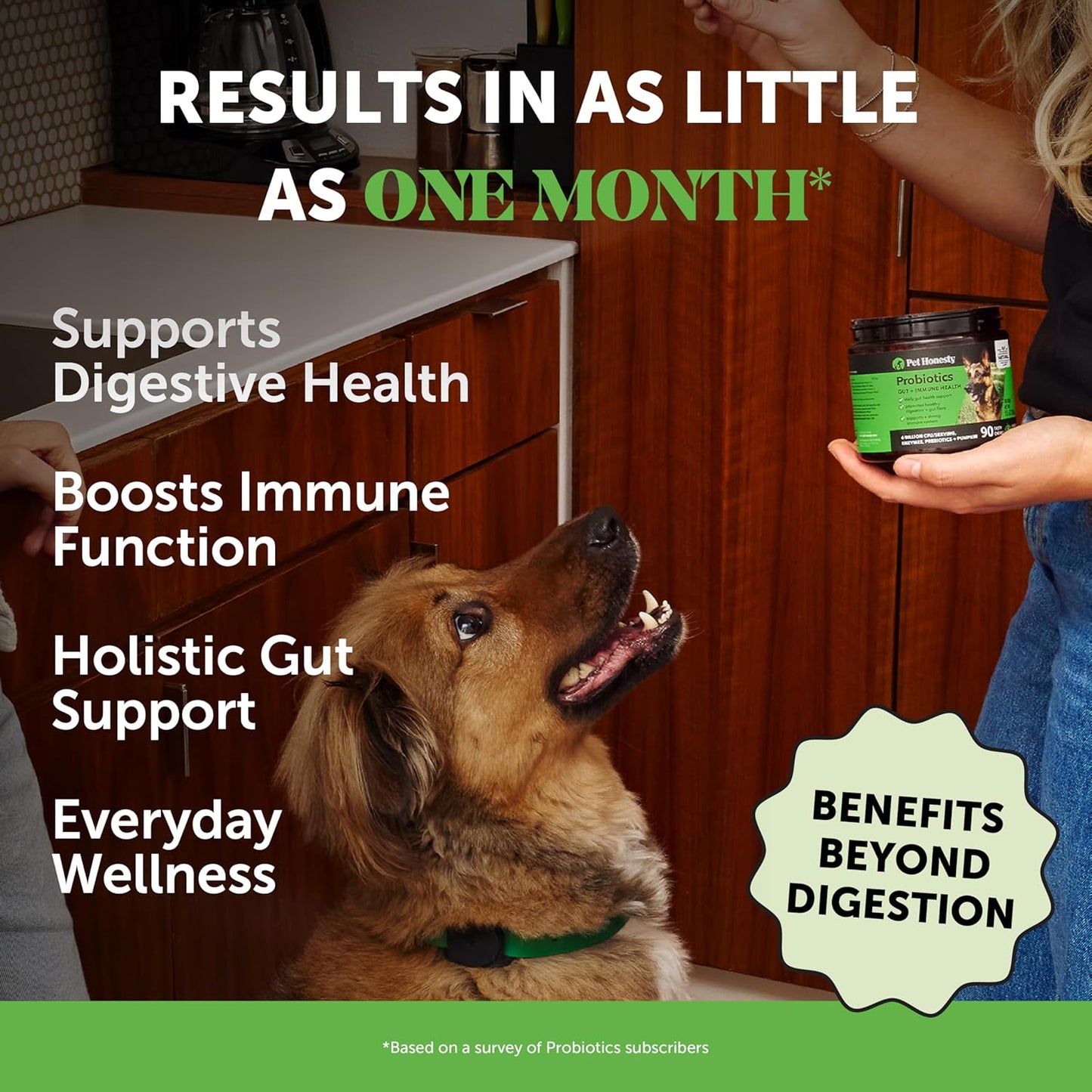 Dog Probiotics with Digestive Enzymes, Prebiotics, and Pumpkin - Supports Gut Health, Immunity, Diarrhea Relief, and Itch Relief - 180 ct