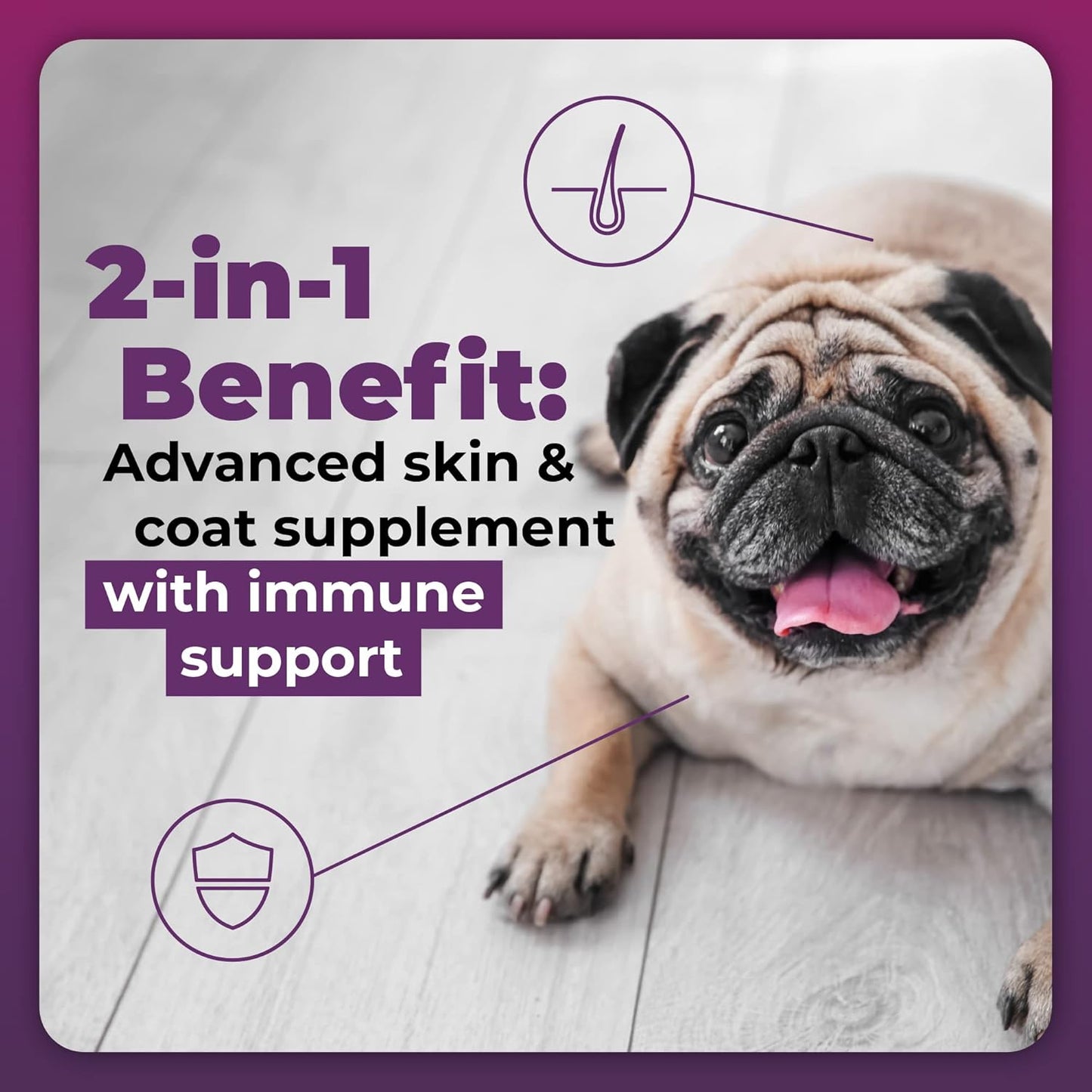 Dog Skin Supplement with Omega 3, 6, 9 Fatty Acids & Nutrients for Itchy Skin